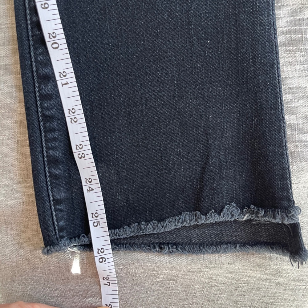 Mother Insider Crop Step Fray Hem Night In Paris Jeans Women 26 Black High Rise - Picture 9 of 16